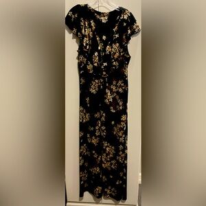 Maxi Black Dress with Gold and Cream Accents  Amuse Society purchased at Evereve